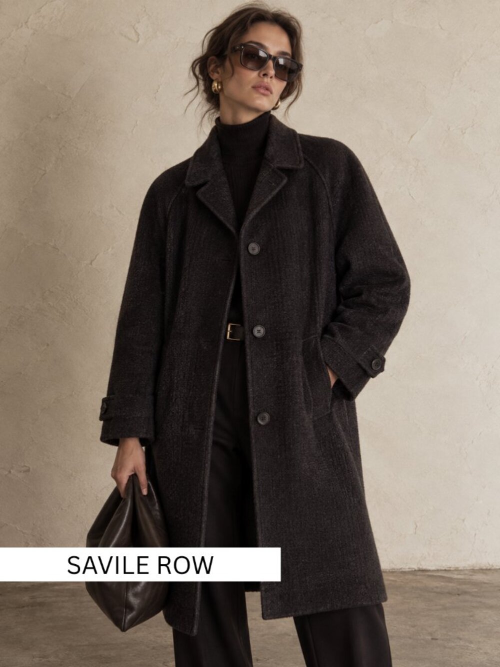 Vintage 70s Savile Row Dark Brown Wool Mohair? Coat